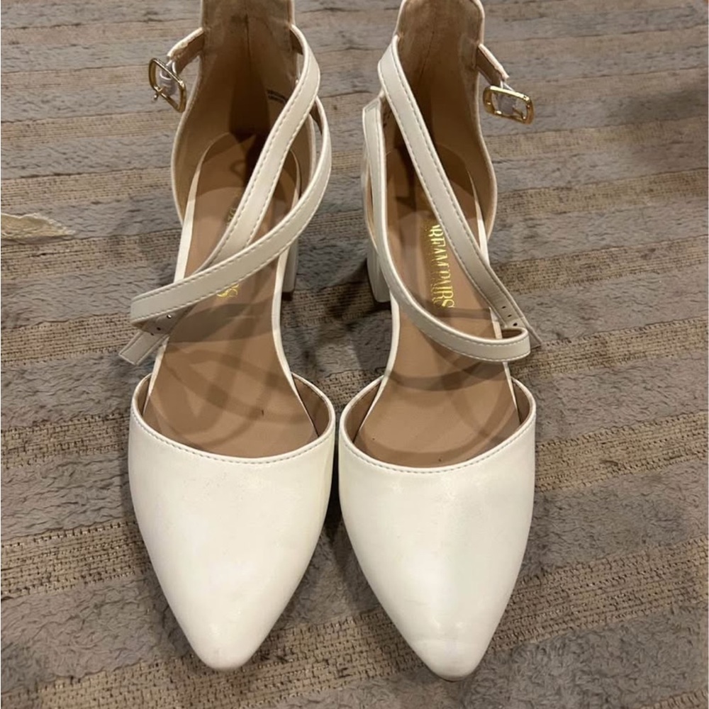 Dream Pairs White Strappy Heels
